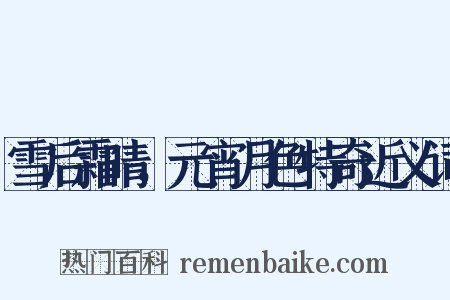 雪后霜晴，元宵月色特奇近义词是什么意思的图片